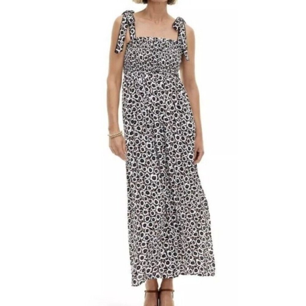 Diane von Furstenberg for Target Floral Smocked Maxi Dress Black White XXS